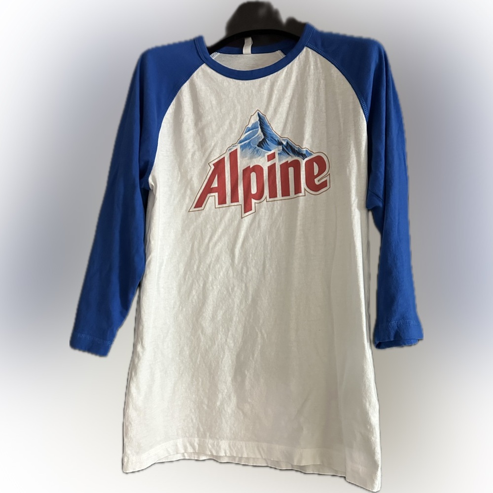 Alpine Beer Long Sleeve Blue and White Tee